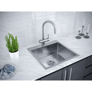 Смеситель для кухни Paulmark Heller He213218-SS, нержавеющая сталь