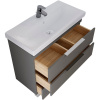 Тумба с раковиной 1MarKa Gaula 80Н черная, 3 ящика