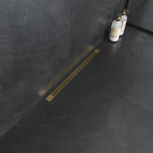 Душевой трап (лоток) Boheme B&T Infinity 60 см, золото