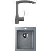 Комплект Мойка кухонная Ulgran U-404 -309 темно-серая + Смеситель U-005 -309 темно-серый