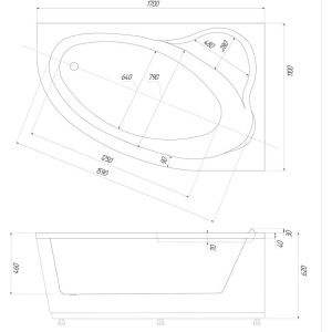 Акриловая ванна Aquatek Фиджи 170x110 FID170-0000002 правая