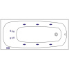 Акриловая ванна WHITECROSS Layla Slim LINE 180x80 см, с гидромассажем, с каркасом, со сливом-переливом