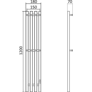 Купить Полотенцесушитель электрический Маргроид Inaro 120х18 белый матовый в Москве с доставкой Полотенцесушитель электрический Маргроид Inaro 120х18 белый матовый