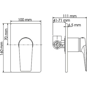 Смеситель для душа Wasserkraft Wiese 8451 С ВНУТРЕННЕЙ ЧАСТЬЮ