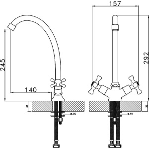 Смеситель для кухни Rossinka H H02-71
