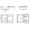 Мойка кухонная Domaci Римини DG 74-49-503 серая