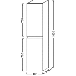 Шкаф-пенал Jacob Delafon Tolbiac EB2385-J5 белый лак