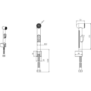 Гигиенический душ Акватек AQ2050MB со шлангом 125 см и держателем черный