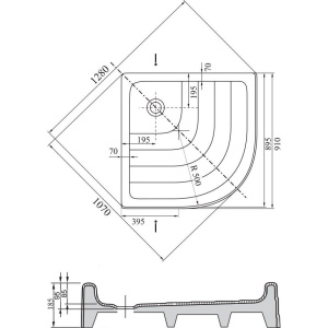 Поддон для душа Ravak Kaskada Ronda-90 PU с экраном