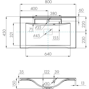Раковина мебельная Aquaton Премьер 80 1A70493KPR010 белая