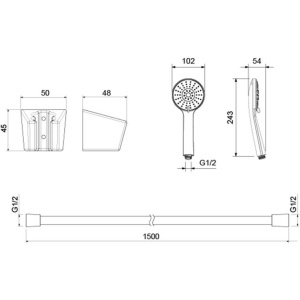 Душевой набор Aquatek Бетта AQ2032CR хром