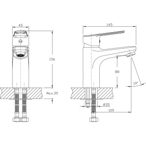 Купить Смеситель для раковины Rush Balearic BA3935-11 в Москве с доставкой Смеситель для раковины Rush Balearic BA3935-11