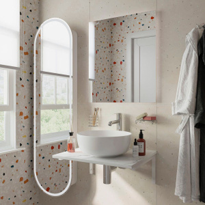 Купить Столешница с раковиной DIWO Элиста 60 белый мрамор, с раковиной Moduo 40 RING в Москве с доставкой Столешница с раковиной DIWO Элиста 60 белый мрамор, с раковиной Moduo 40 RING