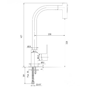 Купить Смеситель для кухни E.C.A. Nita 102118127EX в Москве с доставкой Смеситель для кухни E.C.A. Nita 102118127EX