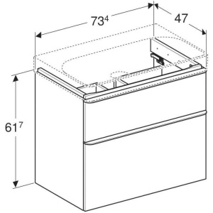 Тумба под раковину Geberit Smyle 75 500.353.00.1 белая