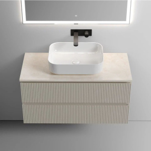 Тумба с раковиной Sancos Snob T 100 см, beige soft, столешница бежевая, раковина CN6011