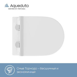 Унитаз подвесной Aqueduto Cone Tornado CONT0110 безободковый, с микролифтом, белый матовый