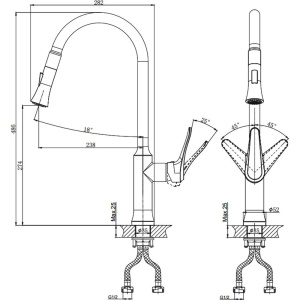Смеситель для кухни Rush Jawa JA0735-24