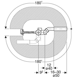 Слив-перелив для ванны Geberit 150.525.21.6 удлиненный