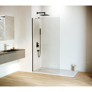 Душевая перегородка RGW Walk In WA-102B 110x195, профиль черный, стекло прозрачное 6 мм