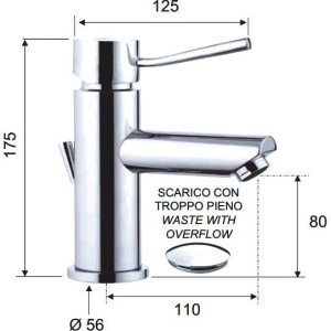 Купить Смеситель для раковины Remer Minimal N10 с донным клапаном в Москве с доставкой Смеситель для раковины Remer Minimal N10 с донным клапаном