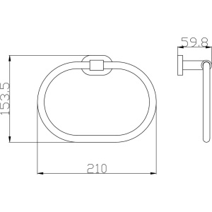 Полотенцедержатель Rav Slezak Yukon YUA0104CMATZ черный матовый, золото