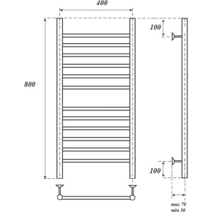 Полотенцесушитель водяной Point Аврора PN10148S 40x80, хром