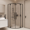 Душевой уголок AQUAme AQM7101-2-9 90х90, профиль черный матовый