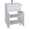 Тумба с раковиной SanStar Квадро 50 напольная, белая, раковина Kirovit Фостер 50