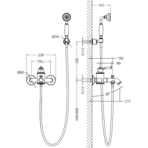 Смеситель для ванны с душем Timo Arisa 5314/03Y