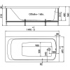 Акриловая ванна 1ACReal Стандарт Гамма 150x70 см, с каркасом