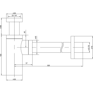 Сифон для раковины Timo 958/17L, золото матовое