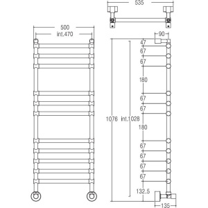 Полотенцесушитель водяной Margaroli Sole 464-11 хром