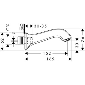 Купить Излив Hansgrohe Metris classic 13413000 для ванны в Москве с доставкой Излив Hansgrohe Metris classic 13413000 для ванны