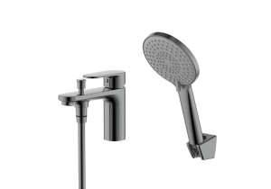 Купить Смеситель врезной на борт ванны на 1 отв. Aquatek AQ1844BGM Ника, оружейная сталь в Москве с доставкой Смеситель врезной на борт ванны на 1 отв. Aquatek AQ1844BGM Ника, оружейная сталь