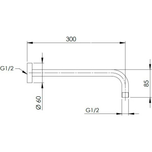 Кронштейн для верхнего душа Remer 343L30 30 см