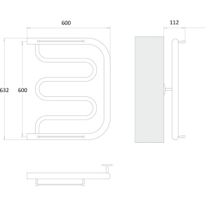 Купить Полотенцесушитель водяной Domoterm Фокстрот 60x60, хром в Москве с доставкой Полотенцесушитель водяной Domoterm Фокстрот 60x60, хром