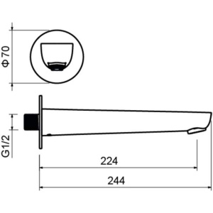 Излив для ванны Aquatek Бетта AQ1141CR хром