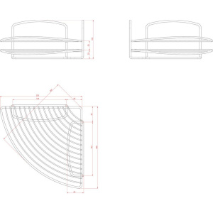 Полка Metaltex Onda 46.02.01 угловая, серебро, с креплениями
