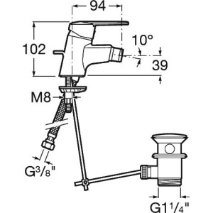 Смеситель для биде Roca Victoria 5A6N25C0M