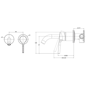 Смеситель для раковины Jacob Delafon Elate E28318-BL С ВНУТРЕННЕЙ ЧАСТЬЮ для раковины