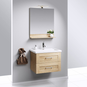 Зеркало Aqwella Foster 60 дуб сонома, с полкой