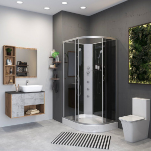 Купить Душевая кабина Niagara Classic NG-3512-14LBKG 120х80 см, без крыши, с гидромассажем в Москве с доставкой Душевая кабина Niagara Classic NG-3512-14LBKG 120х80 см, без крыши, с гидромассажем