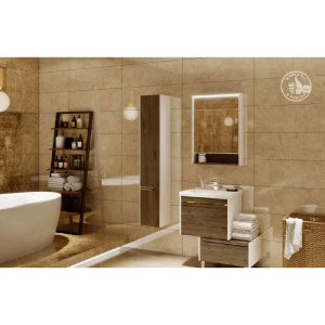 Шкаф-пенал Aquaton Капри 30 1A230503KPDBL таксония темная, белый глянец