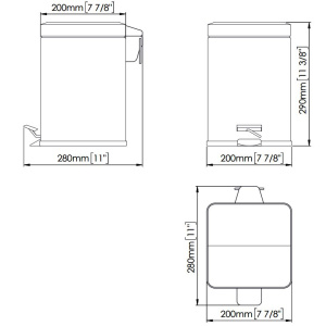 Купить Мусорное ведро Mediclinics PP1206C, 6 л, нержавеющая сталь, глянцевое в Москве с доставкой Мусорное ведро Mediclinics PP1206C, 6 л, нержавеющая сталь, глянцевое