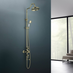 Душевая стойка Aquatek Классик AQ2543PG полированное золото