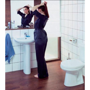 Комплект Раковина Santek Анимо 1WH110502 55 + Пьедестал 1WH110587 + Смеситель Rossinka Y + Сифон AlcaPlast