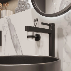 Купить Смеситель для раковины Hansgrohe Finoris 260 76070670 матовый черный в Москве с доставкой Смеситель для раковины Hansgrohe Finoris 260 76070670 матовый черный