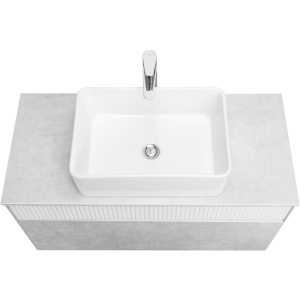 Тумба с раковиной AQUATON Марбл 100 слэйт, белая матовая, раковина 32700B000