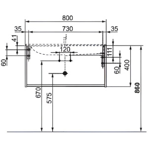 Тумба под раковину Keuco Plan 80 32961300000 белая